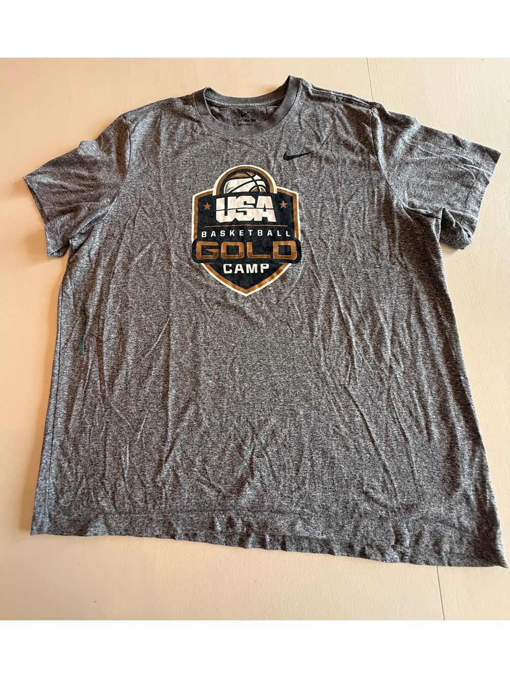 Nike USA Basketball Gold Camp Dri-FIT T-Shirt Medium Gray